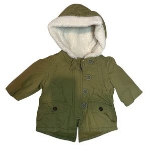 Baby gap green winter coat for 0-6 months